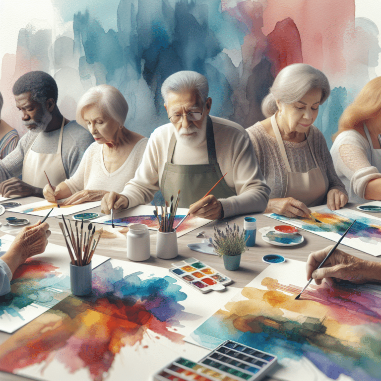 Stress Relief through Watercolor Painting for Seniors